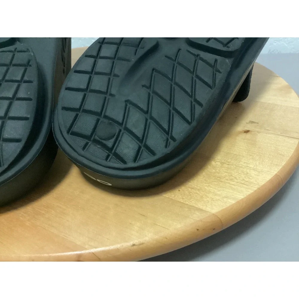 OOFOS OOahh Sport Flex Slide Mens 11 Black Adjustable Recovery Sandals